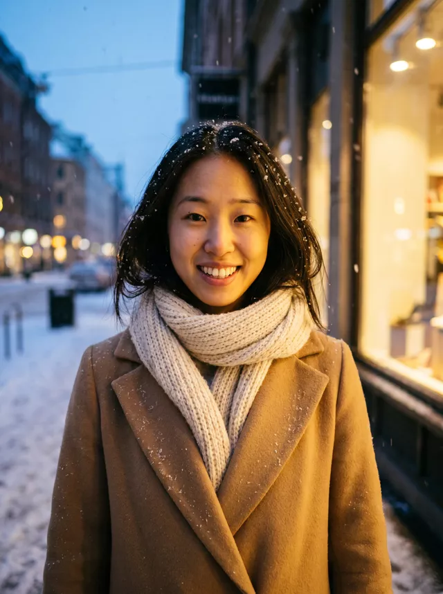 Snowy Winter Street Portrait — example result